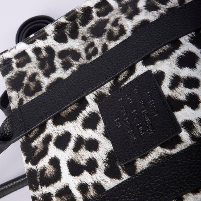 Nas Bag Tote Bag Büyük Boy Kadın Omuz ve Çapraz  Çanta Siyah  Leopar