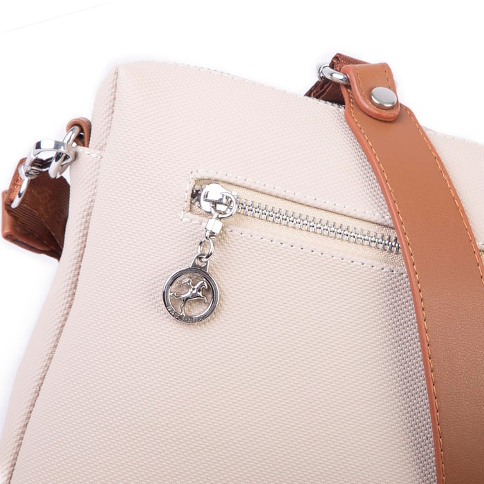 Nas Bag Günlük Çok Gözlü Çanta (en: 26 cm  ; boy:17 cm) Kum Taba Lacste