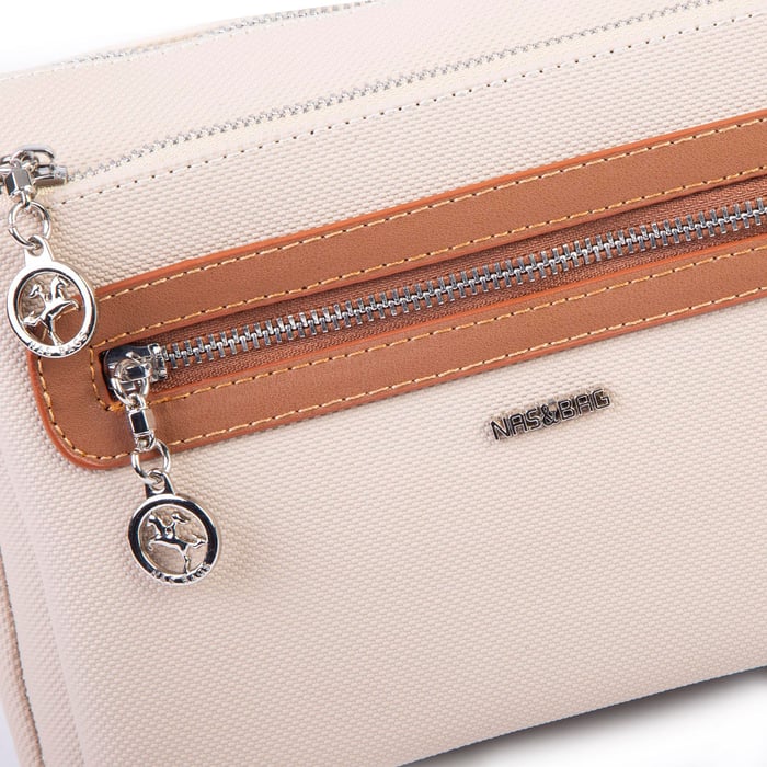 Nas Bag Günlük Çok Gözlü Çanta (en: 26 cm  ; boy:17 cm) Kum Taba Lacste