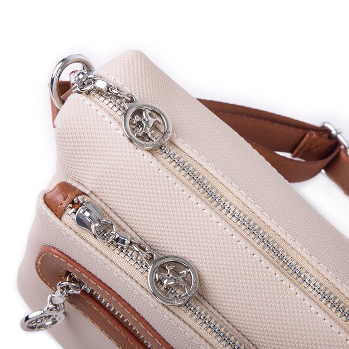 Nas Bag Günlük Çok Gözlü Çanta (en: 26 cm  ; boy:17 cm) Kum Taba Lacste