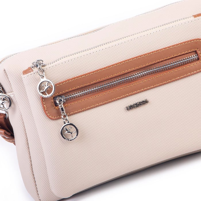 Nas Bag Günlük Çok Gözlü Çanta (en: 26 cm  ; boy:17 cm) Kum Taba Lacste