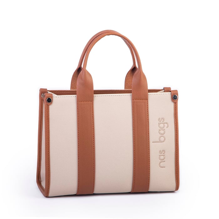 Nas Bag Kadın Mini Tote Suni Deri El ve Omuz Çantası Kum Taba Lacst
