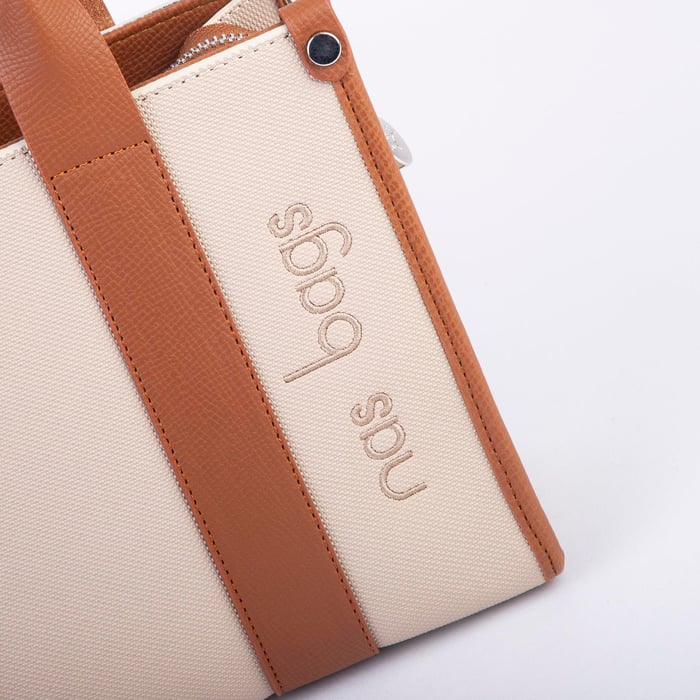 Nas Bag Kadın Mini Tote Suni Deri El ve Omuz Çantası Kum Taba Lacst