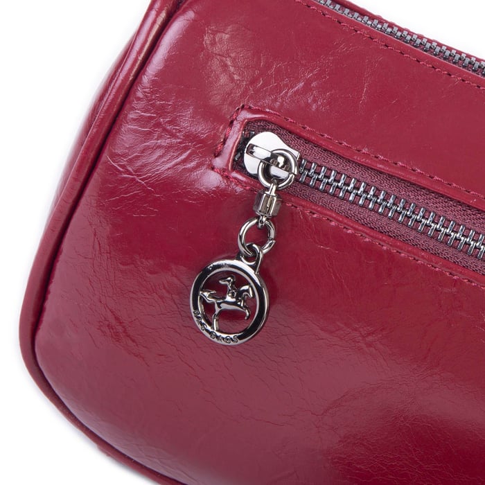 Nas Bag Mini Kadın Taşlı Zımbalı Omuz ve Çapraz Baget Çanta Bordo Yankı